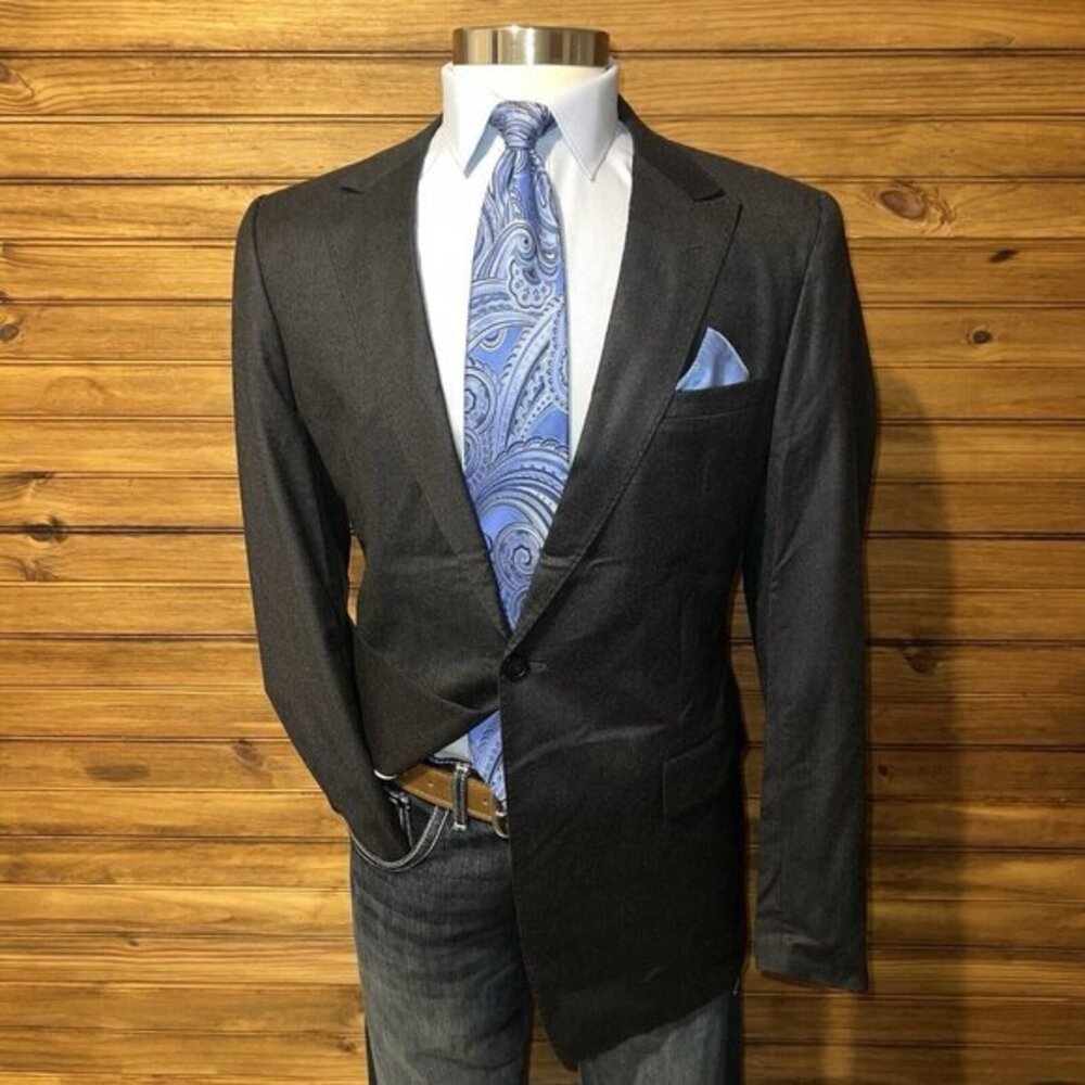Emporio Armani David Line Tuxedo Blazer Sport Coat Men‎ Size 46R Wool Suit